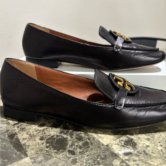 Tory Burch Black and Gold Loafers - Picture 4 of 9